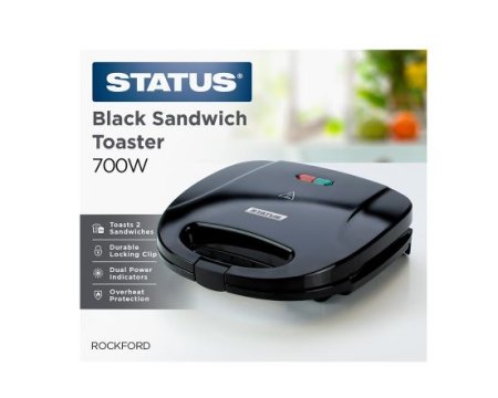 (image for) STATUS SANDWICH TOASTER BLACK - 750W