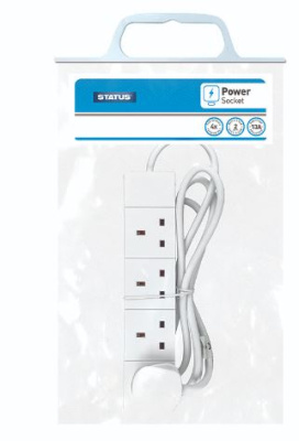 (image for) STATUS 4 WAY EXTENSION SOCKET - 2M