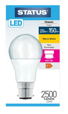 (image for) STATUS LED B22/BC CLASSIC PEARL WARM WHITE - 20W=150W