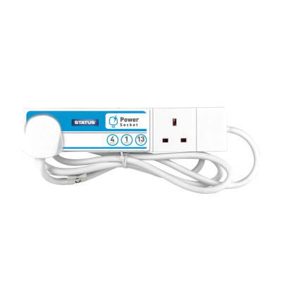 (image for) STATUS 4 WAY EXTENSION SOCKET WHITE - 1M