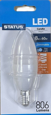 (image for) STATUS LED SES/E14 CANDLE DAY LIGHT - 8W=60W