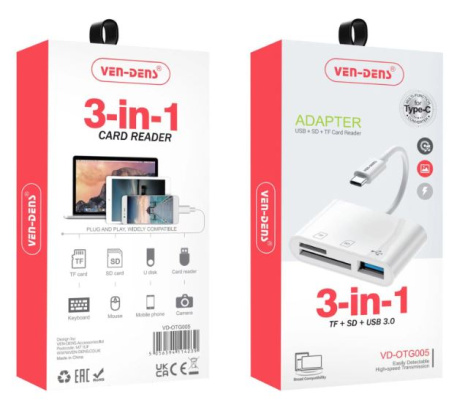 (image for) VEN ADAPTER 3IN1 CARD READER