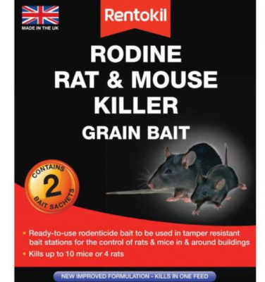 (image for) RENTOKIL RODINE RAT & MOUSE KILLER GRAIN BAIT - 2S