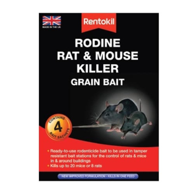 (image for) RENTOKIL RODINE RAT & MOUSE KILLER GRAIN BAIT - 4S
