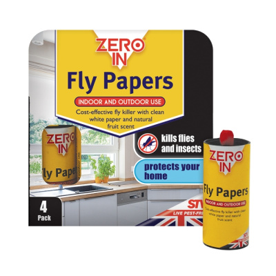 (image for) ZERO IN FLY PAPERS IN/OUT-D 4S