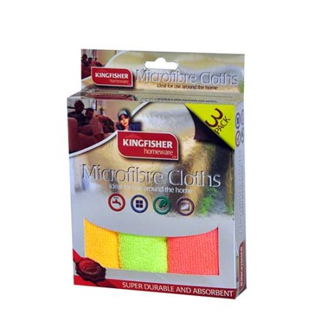 (image for) KINGFISHER MICROFIBRE CLOTHS 3S