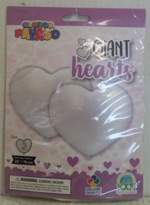 (image for) VAL GIANT HEARTS BALLOON WHITE
