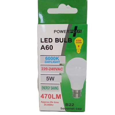 (image for) POWER PLUS LED B22/BC A60 DAY LIGHT - 5W