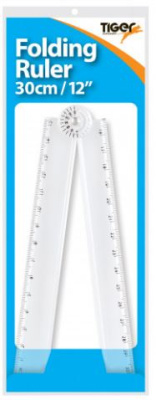 (image for) Tiger Folding Ruler/Protractor Clear- 30CM/12\"\"