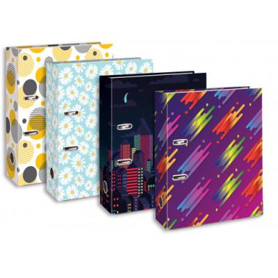 (image for) Tiger A4 Fashion Board Lever Arch File Assorted- A4
