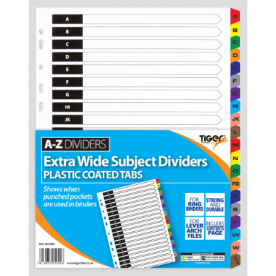 (image for) Tiger A4 Extra Wide A - Z Subject Dividers