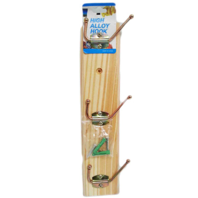 (image for) WOODEN WALL COAT HANGER 3HOOKS