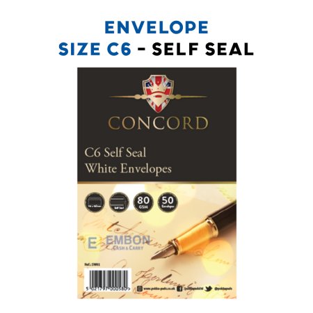 (image for) PUKKA ENVELOPE WHITE SELF SEAL 50S - C6