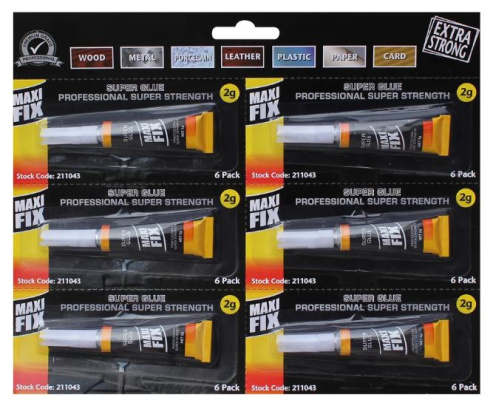 (image for) MAXIFIX 6 X 2G SUPERGLUE - 2G