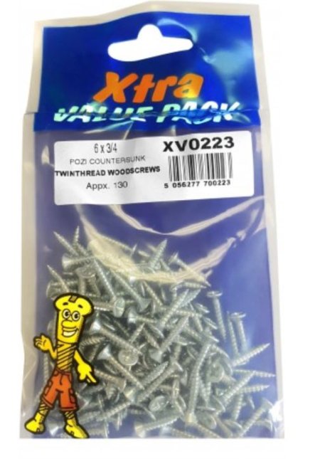 (image for) FAST PAK XTRA VALUE PACKS TWINTHREAD WOOOD SCREWS - 6X3/4 - 130S