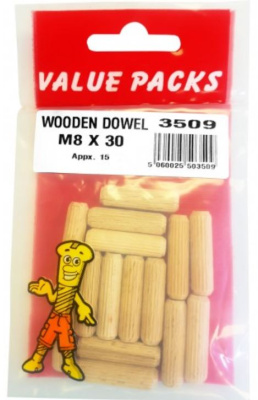 (image for) FAST PAK VALUE PACKS WOODEN DOWEL - M8X30 - 15S