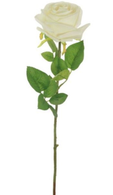 (image for) SINGLE ROSE STEM PLASTIC WHITE