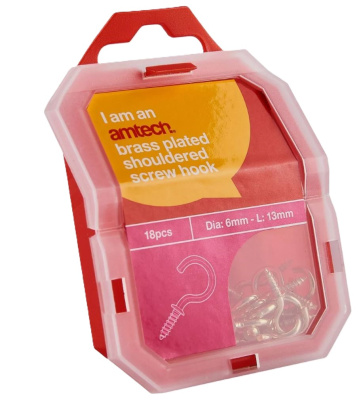 (image for) AMTECH SHOULDER SCREW HOOK -18PC