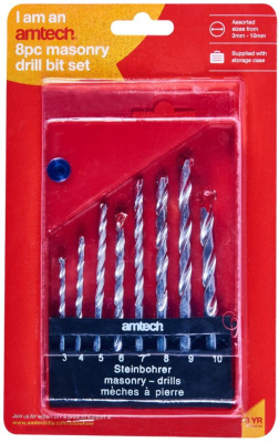 (image for) AMTECH MASONRY DRILL BIT SET-8PC