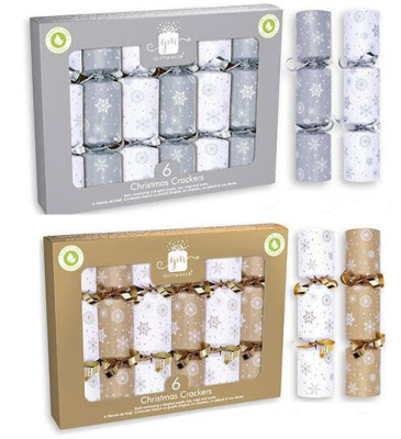 (image for) XMAS CRACKERS SIL&WHITE&GLD 6S
