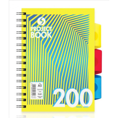 (image for) A5 PROJECT BOOK SPIRAL 3PART - 200 PAGES LINED