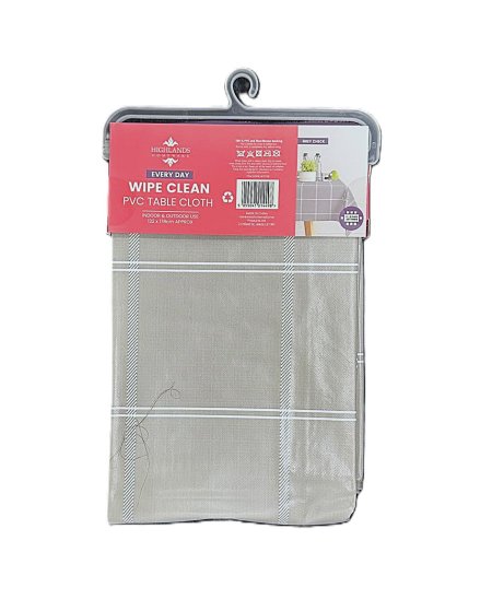 (image for) HL TABLECLOTH PVC GREY CHECK