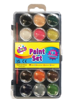 (image for) Tallon Paint box with Paint brush - 18colours