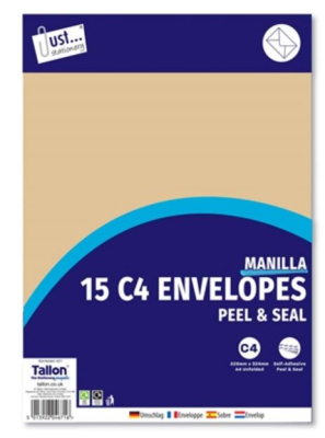 (image for) TALLON ENVELOPE MANILA PEAL & SEAL 15S - C4