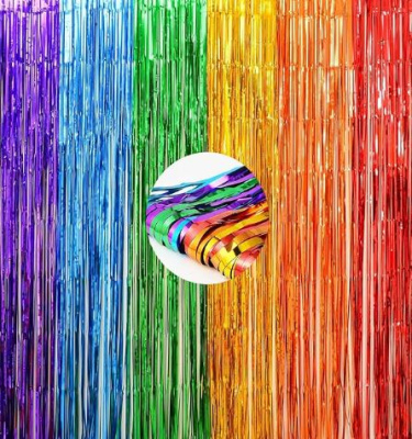 (image for) JL FOIL FRINGE CURTAIN ASST