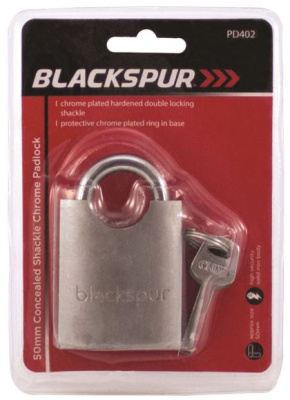 (image for) BLACKSPUR CONCEALED SHACKLE CHROME PADLOCK -50MM