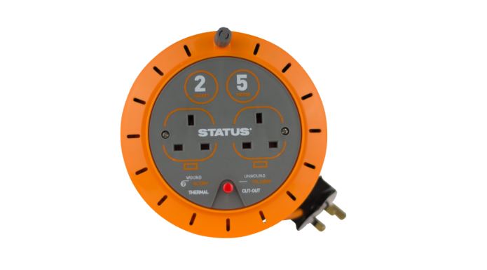 (image for) STATUS 2 WAY EXTENSION SOCKET REEL - 5M
