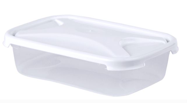(image for) CLEAR RECT FOOD BOX+LID WHITE