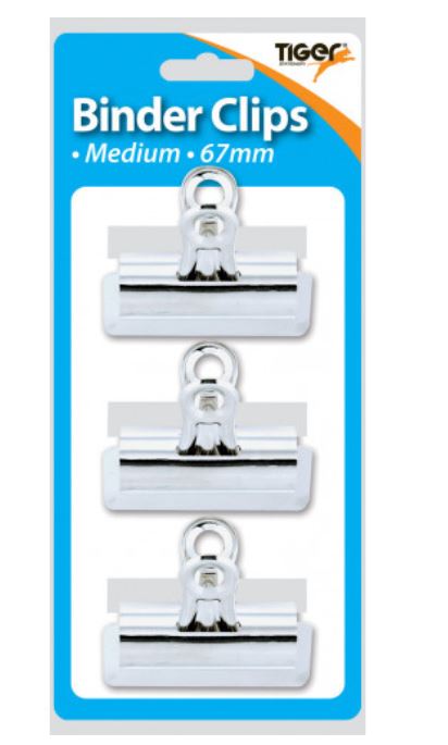 (image for) TIGER BINDER CLIPS MEDIUM 3S