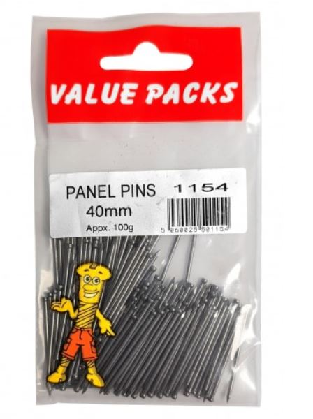 (image for) FAST PAK VALUE PACKS PANEL PINS - 40MM - 100G