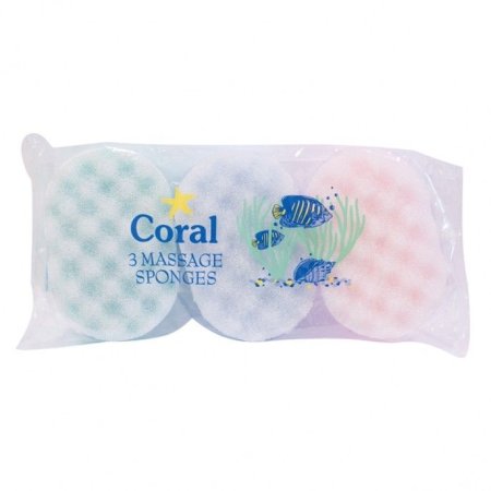 (image for) CORAL 3PK MASSAGE SPONGE