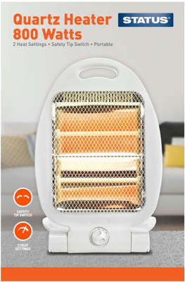 (image for) STATUS QUARTZ HEATER OVAL 2 HEAT SETTINGS WHITE - 800W