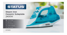 (image for) STATUS STEAM IRON CERAMIC SOLEPLATE AQUA BLUE - 2400W