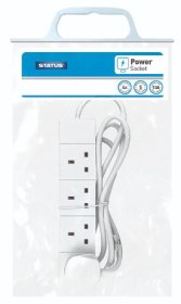 (image for) STATUS 4 WAY EXTENSION SOCKET WHITE - 5M
