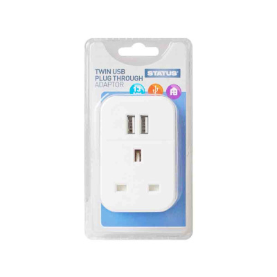 (image for) STATUS 2 USB CHARGING PORT POWER ADAPTOR WHITE - 2100mA