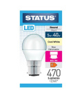 (image for) STATUS LED B22/BC ROUND PEARL COOL WHITE - 5W=40W