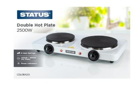 (image for) STATUS COLORADO DOUBLE HOT PLATE WHITE - 2500W