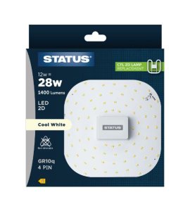 (image for) STATUS LED 2D GR10Q 4PIN COOL WHITE CFL 2D LAMP REPLACEMENT - 12W=28W