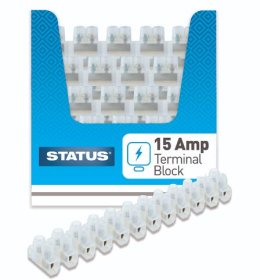 (image for) STATUS TERMINAL BLOCK CLEAR - 12 BLOCKS PER STRIP - 15AMP