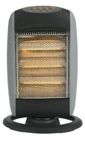 (image for) STATUS OSCILLATING HALOGEN HEATER - 3 HEAT SETTINGS WITH ADJUSTABLE THERMOSTAT - LIGHT AND DARK GREY - 1200W