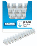(image for) STATUS TERMINAL BLOCK CLEAR - 12 BLOCKS PER STRIP - 30AMP