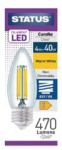 (image for) STATUS LED ES/E29 CANDLE CLEAR WARM WHITE - 4.5W=40W