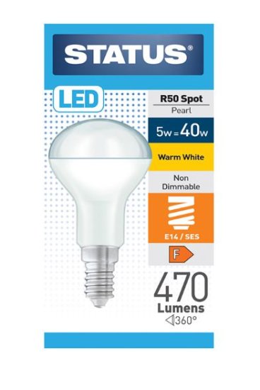 (image for) STATUS LED E14/SES R50 SPOT PEARL WARM WHITE - 5W=40W
