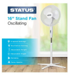 (image for) STATUS STAND FAN WHITE - 3 SPEED SETTINGS - 16""