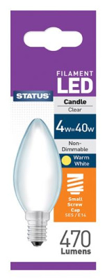 (image for) STATUS LED E14/SES CANDLE CLEAR WARM WHITE - 4W=40W