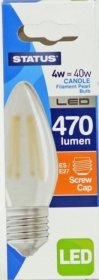 (image for) STATUS LED ES/E27 CANDLE FILAMENT PEARL WARM WHITE - 4W=40W